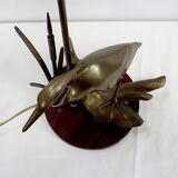 Brass table lamp, "the heron" – 1970