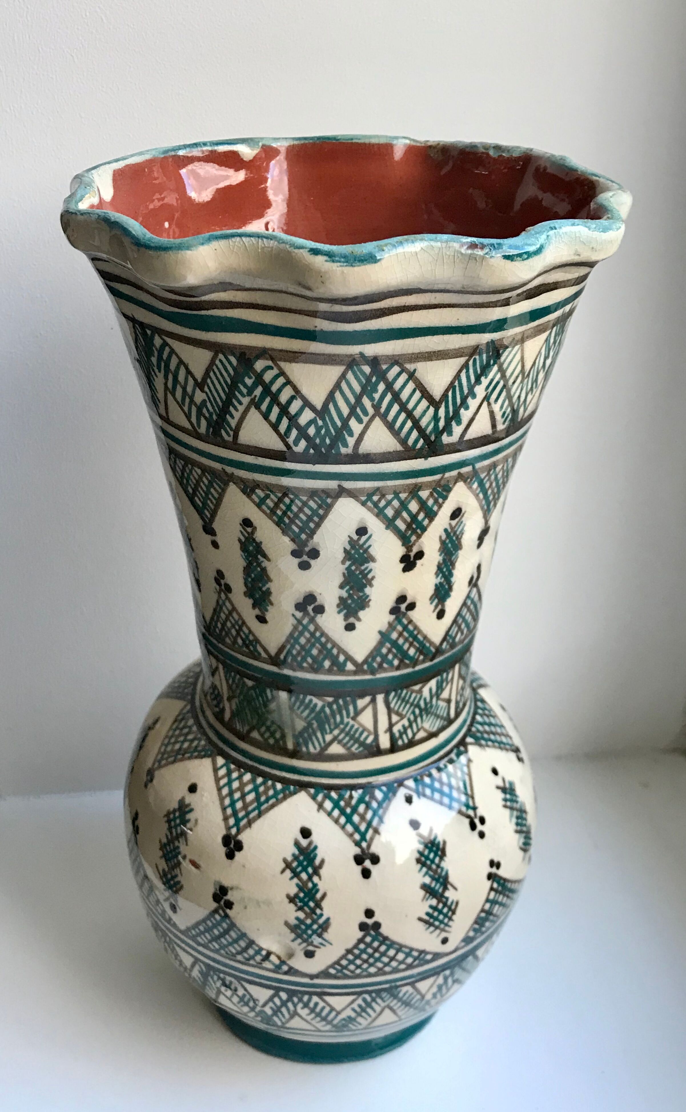 Moroccan ceramic pottery vase Tamegroute