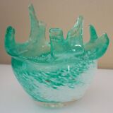 Blown glass empty pocket, thick, free-form, 80s design