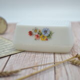 White butter dish in Arcopal with floral/country motif