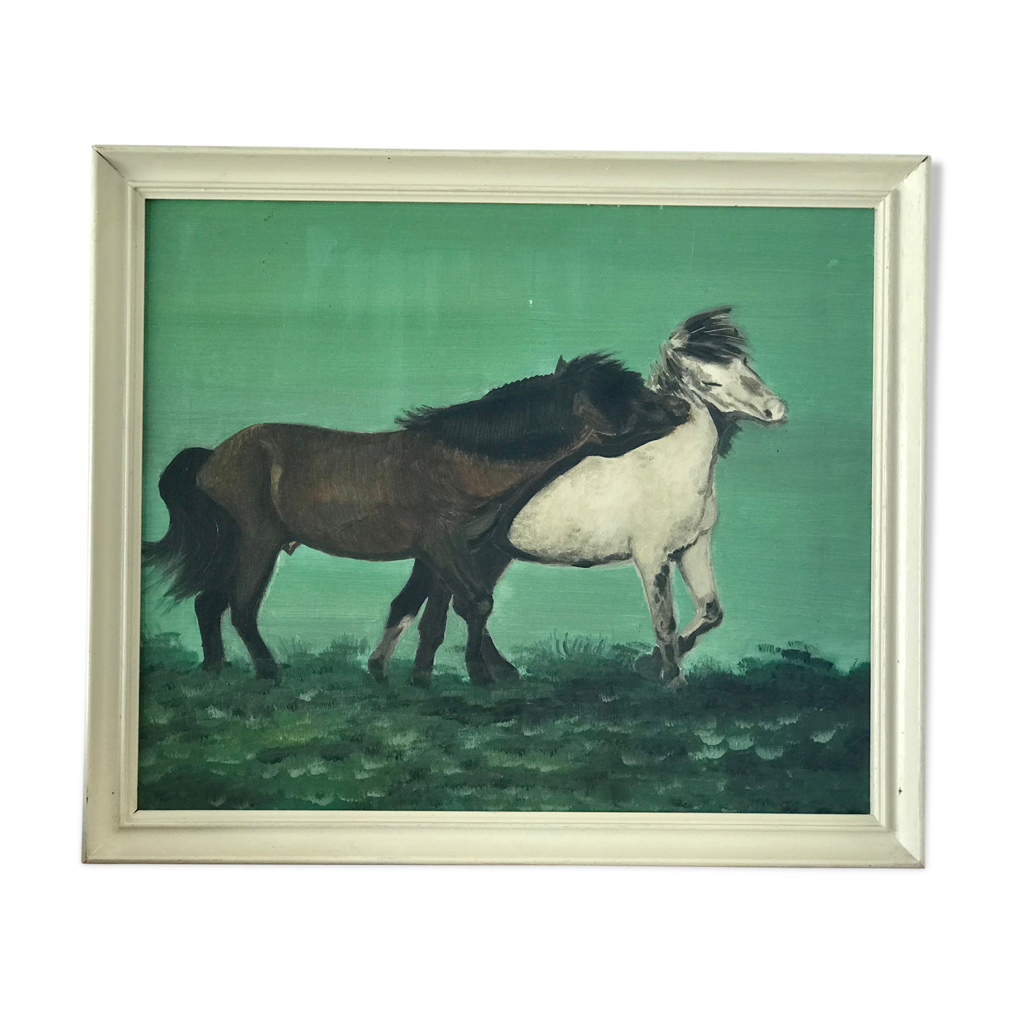 Vintage horses painting