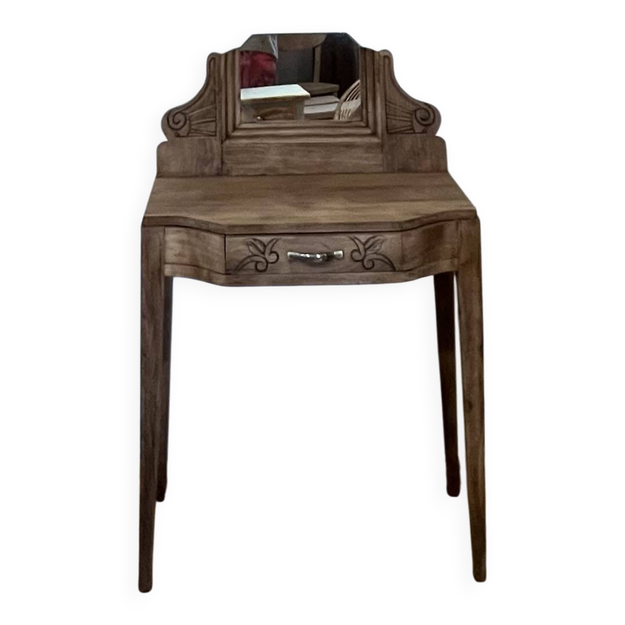 Coiffeuse ancienne en chêne massif brut