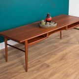 Retro Teak 1960s Danish Midcentury Long Coffee Table