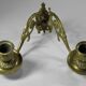 PAIRE d'APPLIQUES CHANDELIERS en BRONZE