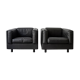 Pair of leather and leather armchairs by Zanotta Italia Anni '80