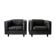Pair of leather and leather armchairs by Zanotta Italia Anni '80