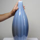 Grand vase poire vintage verre fumé doublé d'opaline bulle de savon Murano