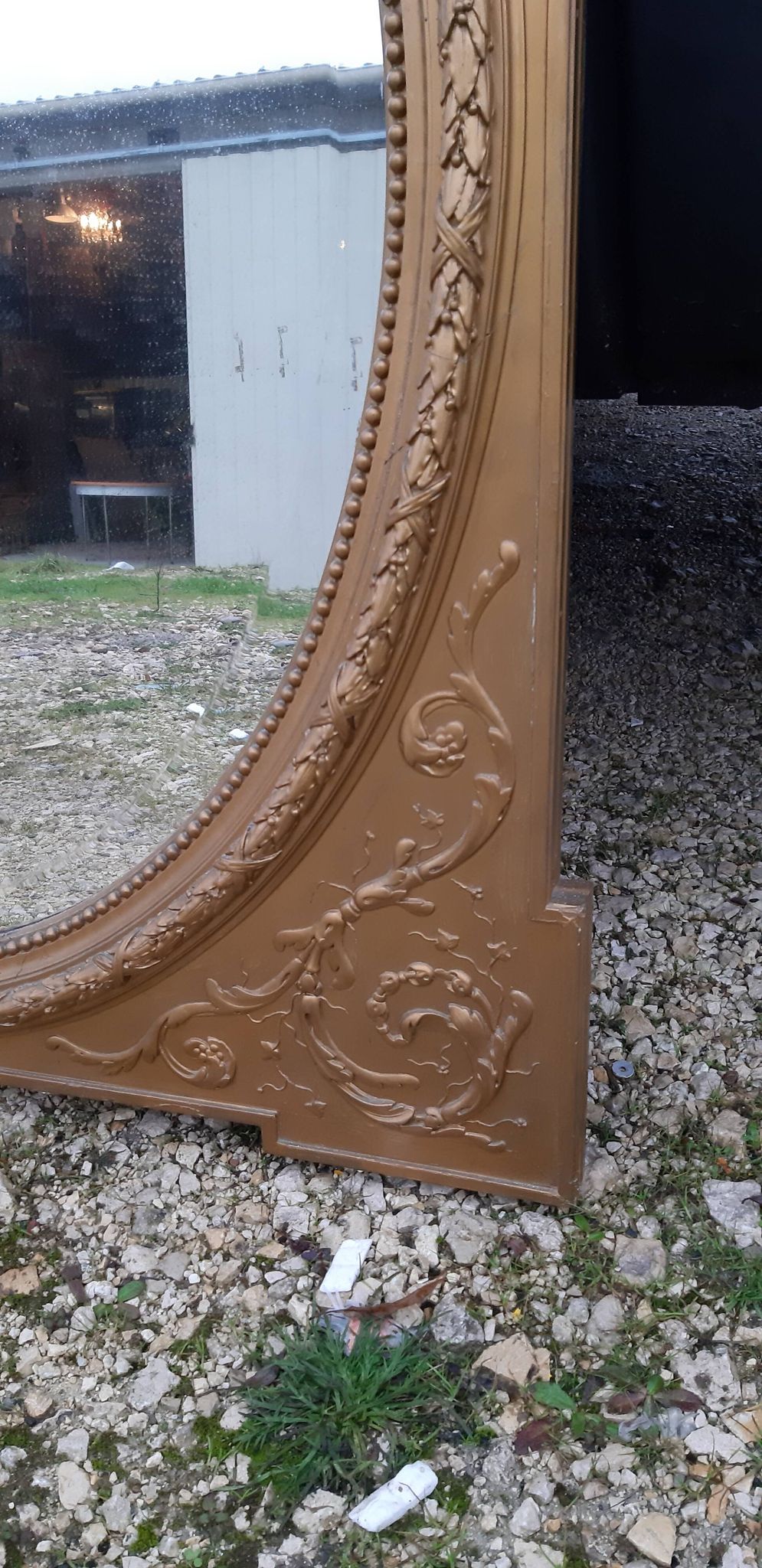 Miroir bois et stuc doré 19 éme