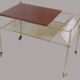 Vintage coffee table with rack Serving trolley on wheels