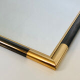 Gold and black marbled metal mirror, 1970s vintage design, Italy