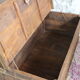 Indian low chest, coffee table in natural teak and metal, unique piece