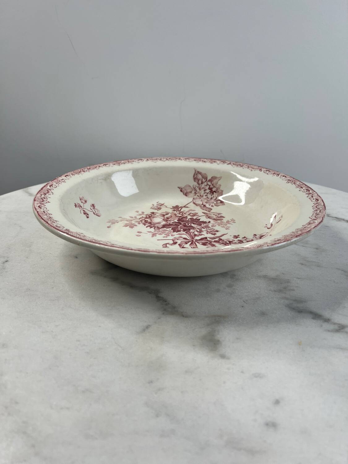 Large ironstone salad bowl Fontanges Sarreguemines