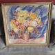 Old painting representing a bouquet of flowers