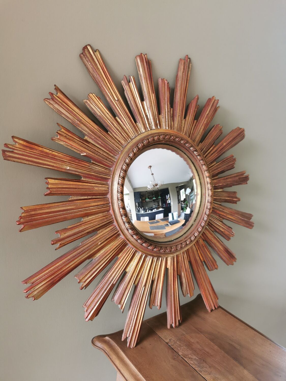 Vintage resin sun mirror, witch's eye