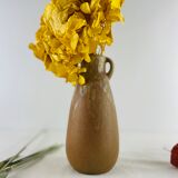 Vase soliflore sandstone ancient form amphora brown and gold signed Denbac