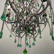 Green Murano Macaroni Chandelier 1950’s