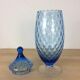 Bonbonnière Empoli en verre bleu italien, vintage