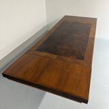 Ancienne table en noyer et loupe art déco année 30 France rallonges