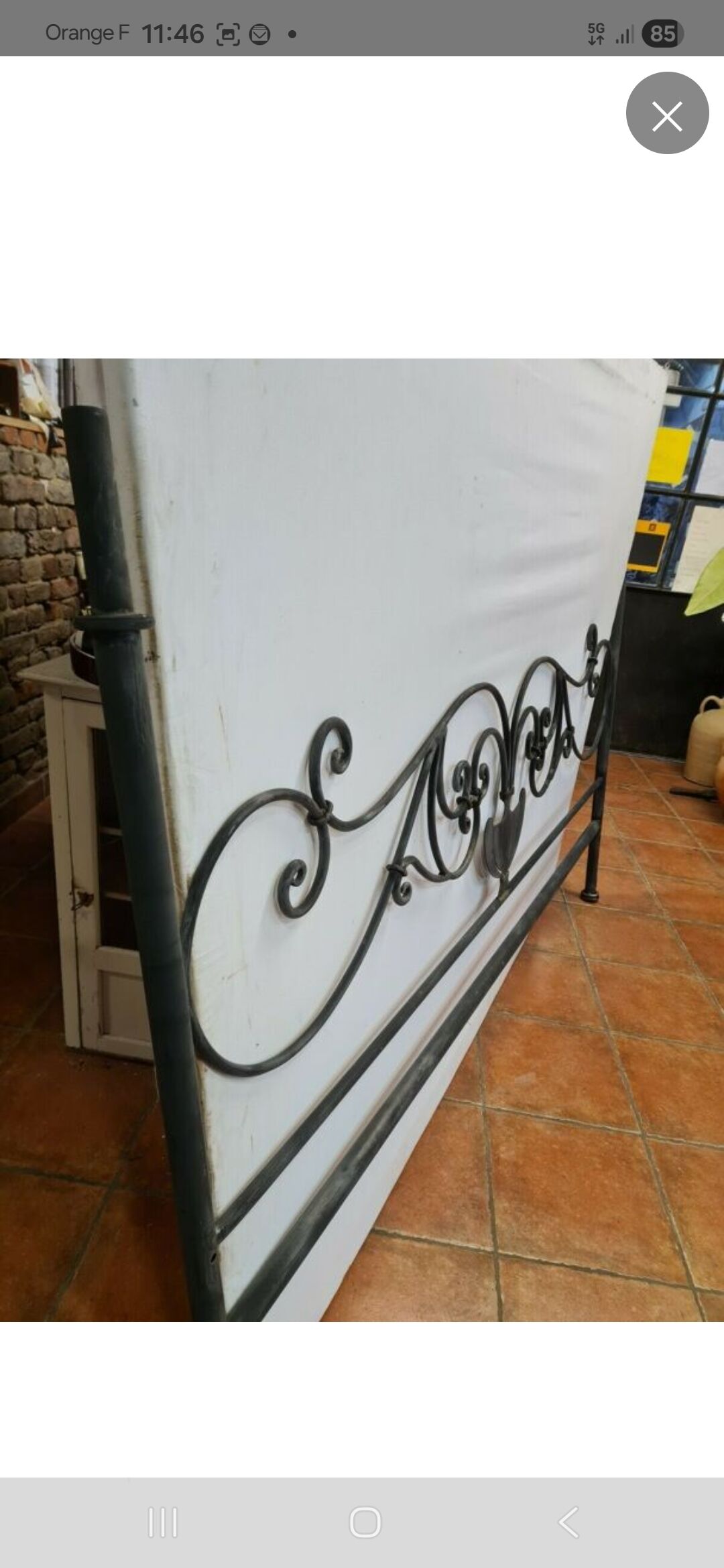Wrought iron headboard