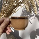 Vintage 1970s stoneware coffee cups and saucers