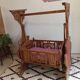 Solid teak carved swing cradle