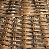 Art deco rattan wicker mushroom table lamp, ca 1930s