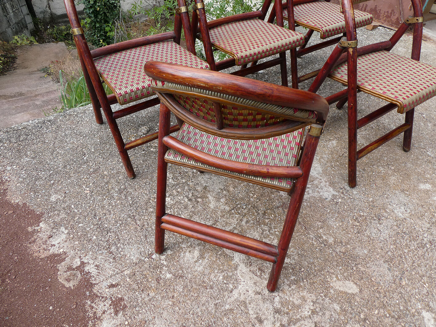 Lot of 5 folding bistro chairs of terrace type "parisian"