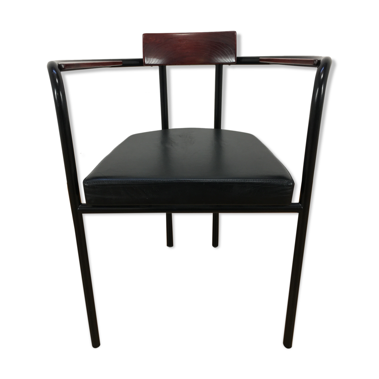 Artelano leather and wood office chair, 80s