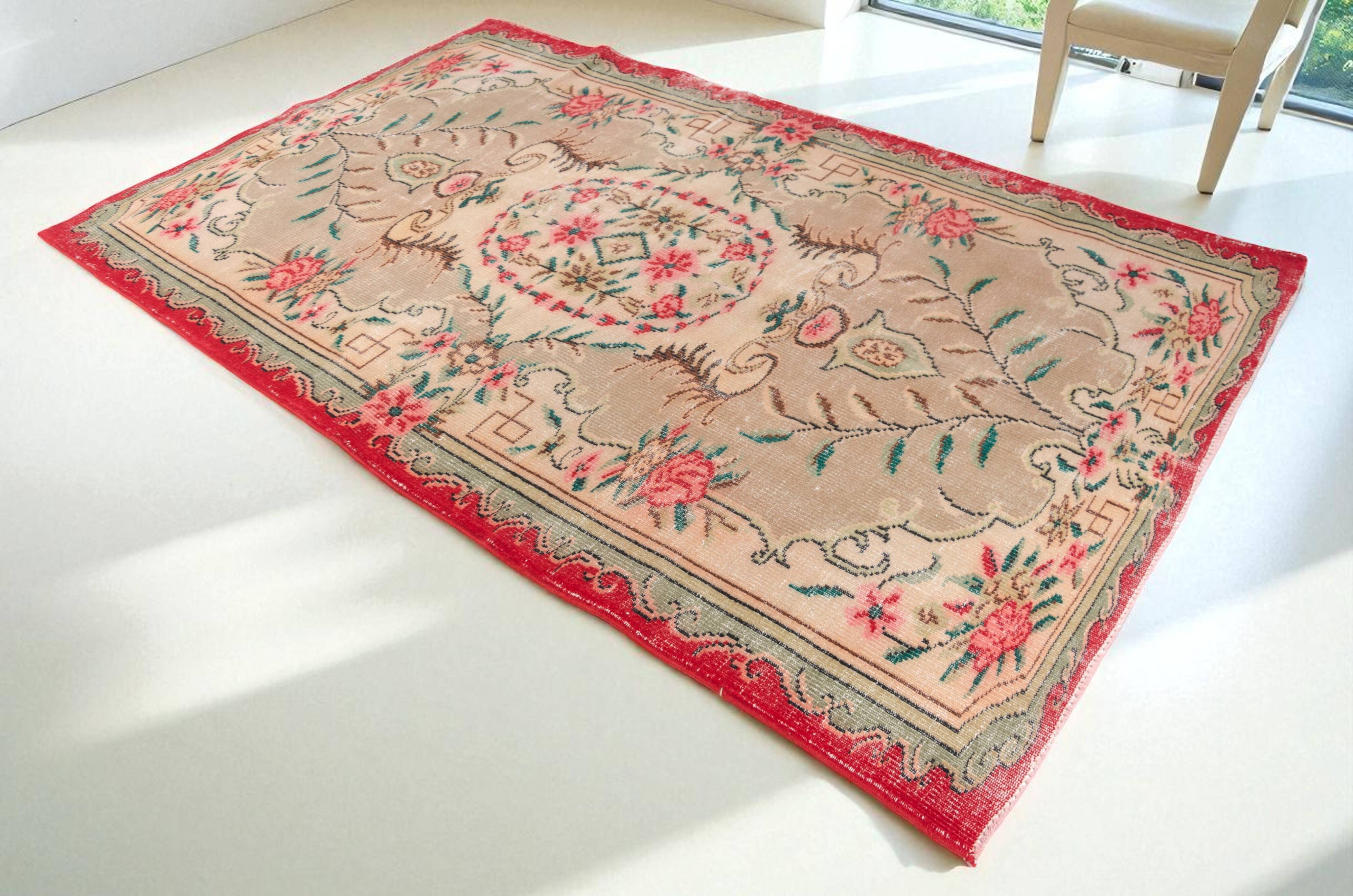 Vintage Turksh Floor Wool Rug