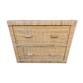 Chest of drawers rattan bamboo 2 drawers