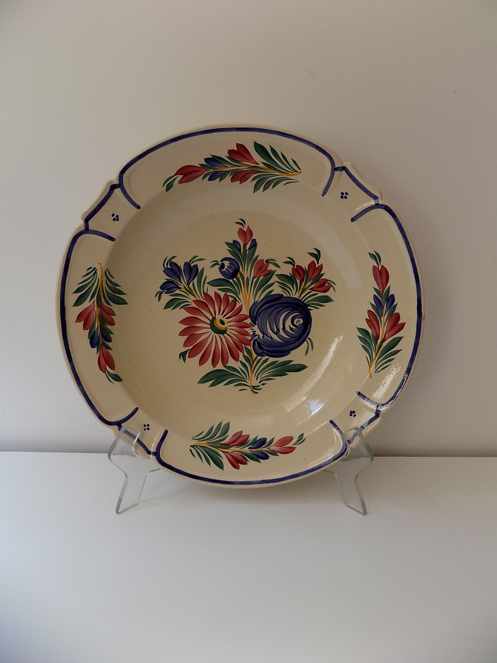 Numbered Henriot Quimper earthenware plate