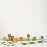 Set of towel hook and shelf in pine 1970