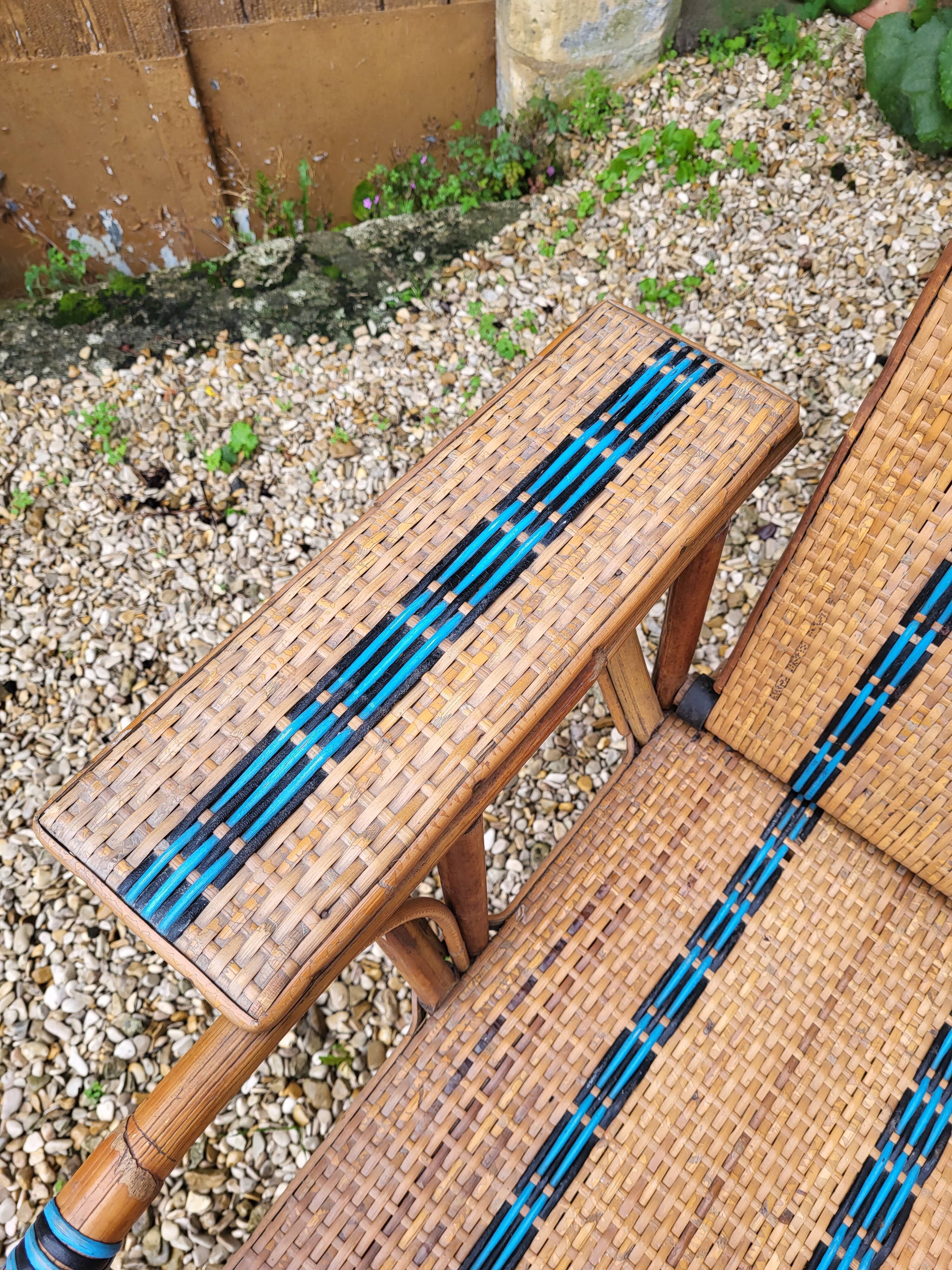 Rattan armchair / chaise longue