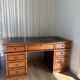 Minister Louis-Philippe's desk in solid cherry wood and leather.