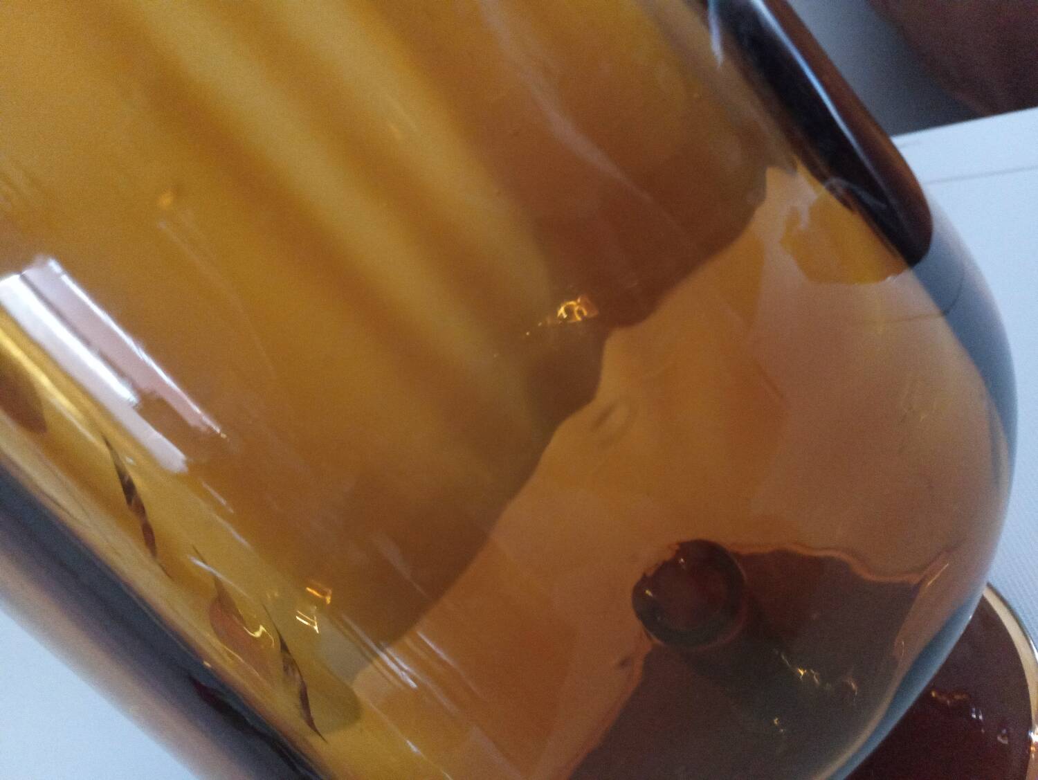 Amber blown glass vase