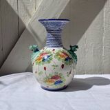 Antique vase, cheetah heads, numbered and stamped