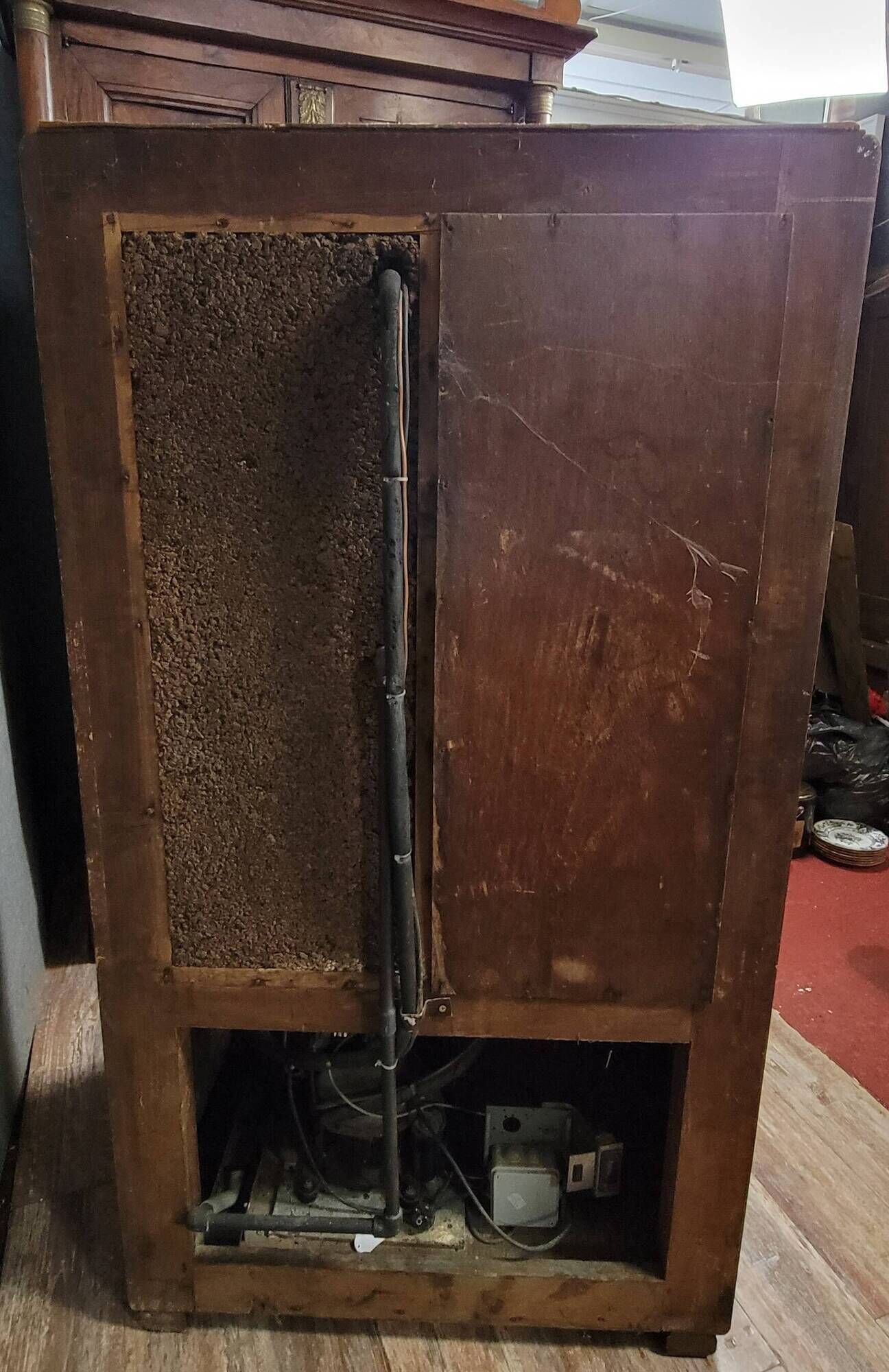 Large Prestcold brand bar fridge or store cooler in oak