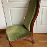 Green velvet armchair