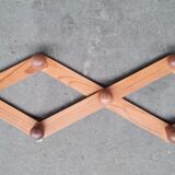 Wooden accordion coat rack 1970