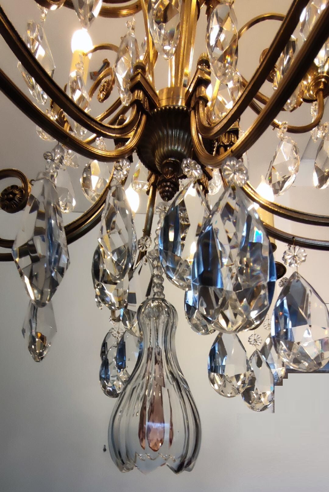 Crystal and bronze chandelier 12 arms of light