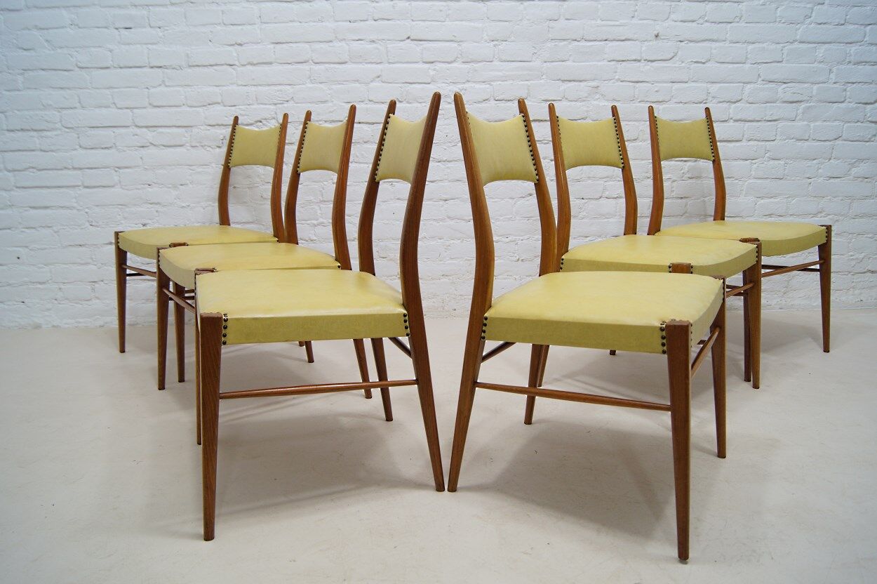 Mid-century Austrian dining chairs, 1950s, set of 6