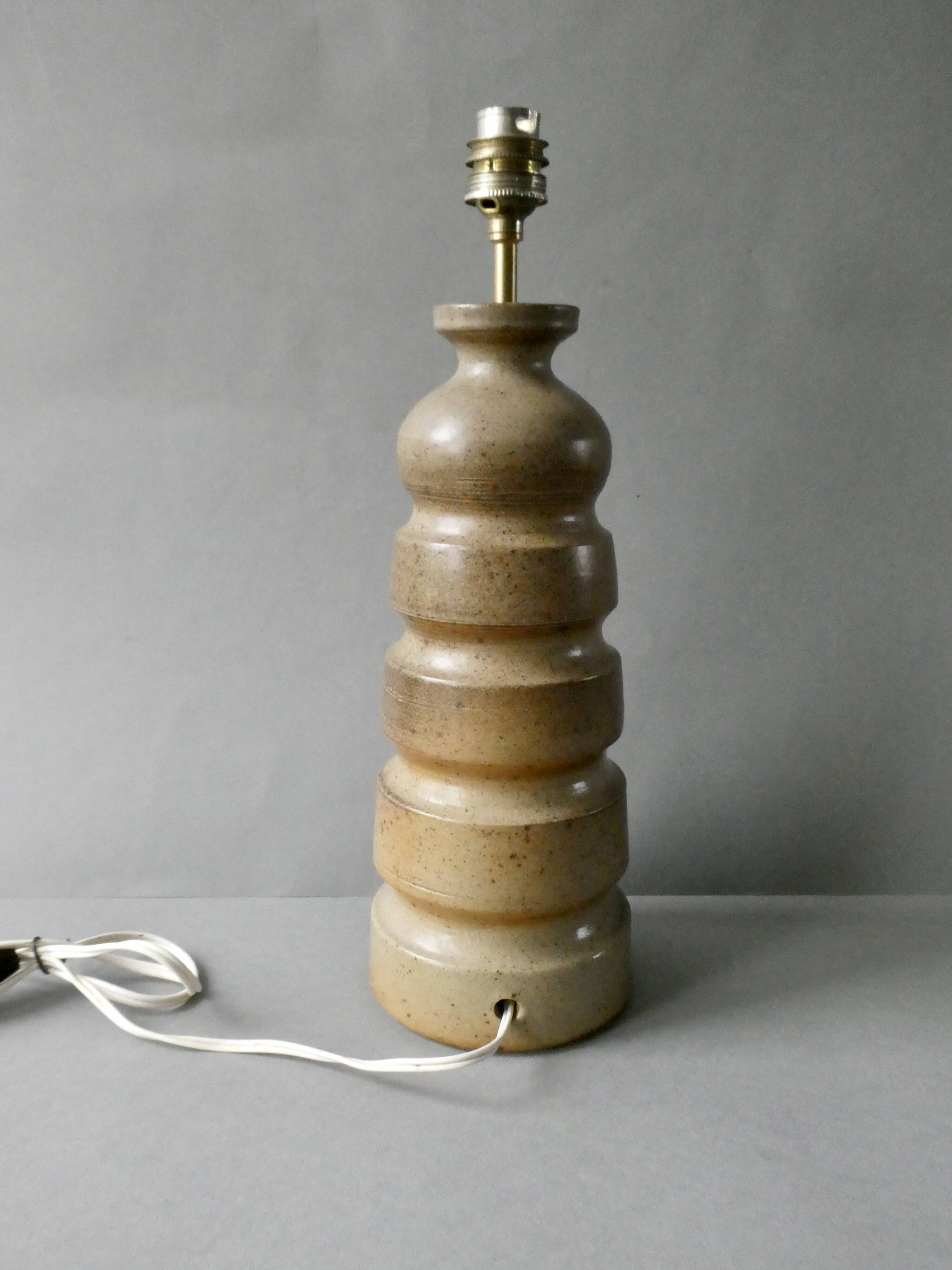 Large stoneware lamp base, signed Jean-Luc Noël, 1980s-90s
