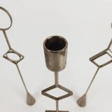 Set of three 1970s design candlesticks