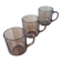 3 Arcoroc BP mugs in smoked glass