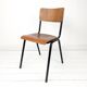 Chaise vintage bois noir métal Chaise d'école Mid Century Chaise de salle à