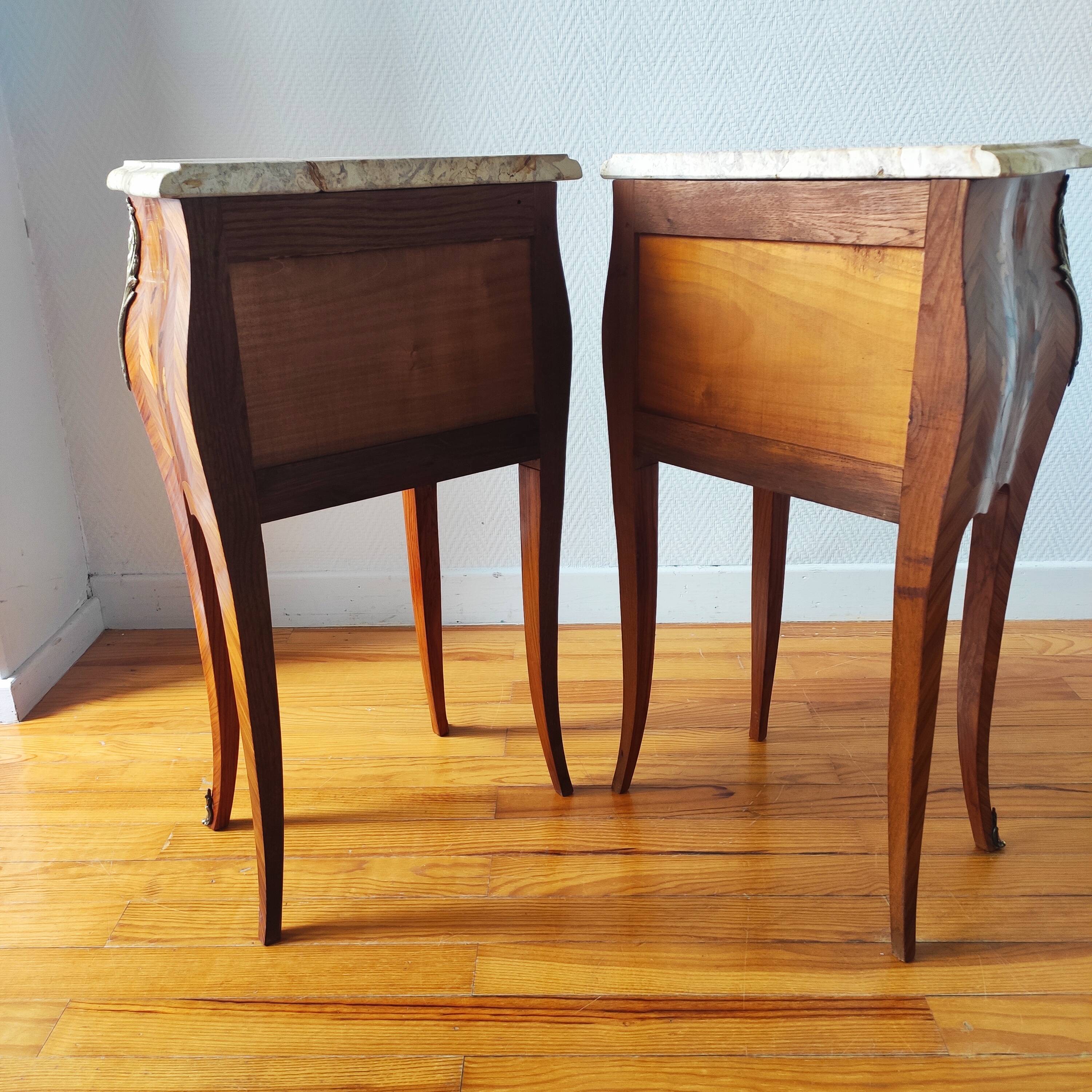 Pair of Louis XV style bedside tables