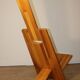 Sculptural brutalist armchair in solid elm, 1980.