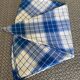Round cotton tablecloth. Blue and white colors.