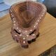Vintage wooden fruit basket. Collection. Fruit shape.
