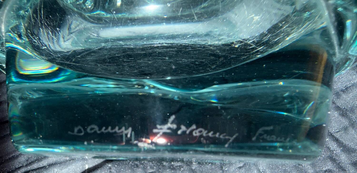 Large Daum Nancy vase Lorraine cross blue Sorcy model 1930